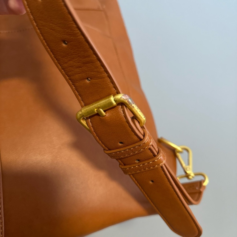 Fawn Design Brown Faux Leather Backpack Set with Gold Accents. - Picture 6 of 13